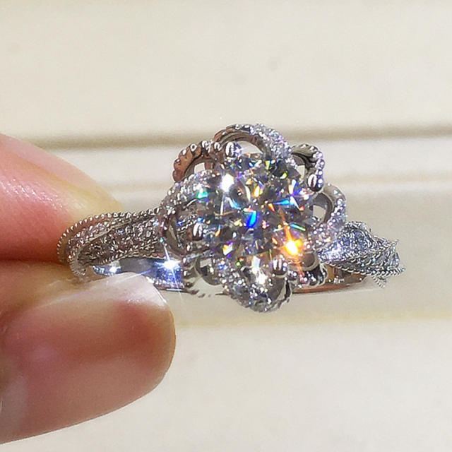 Elegant faux Moissanite diamond rings 1 carat