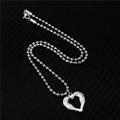 Occident fashion bead chain heart pendant stainless steel necklace