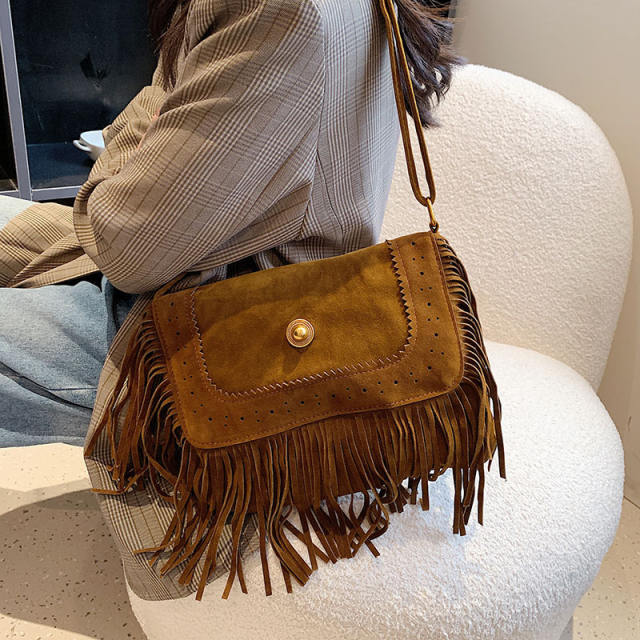 Boho tassel vintage shoulder bag