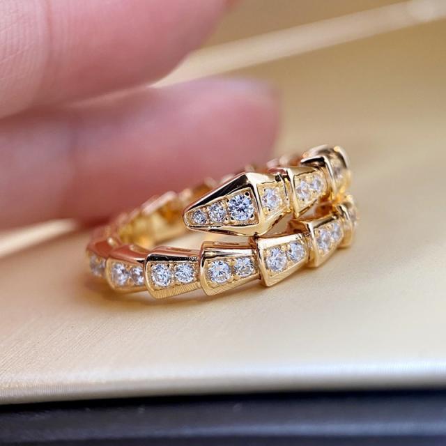 Snake shape diamond rings for women