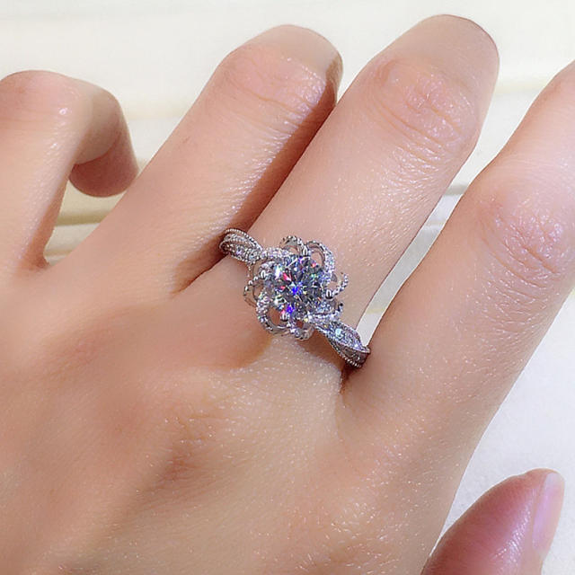 Elegant faux Moissanite diamond rings 1 carat