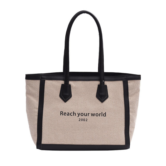 Fashion canvas letter tote bag for women