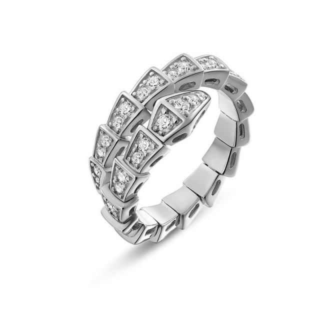 Snake shape diamond rings for women