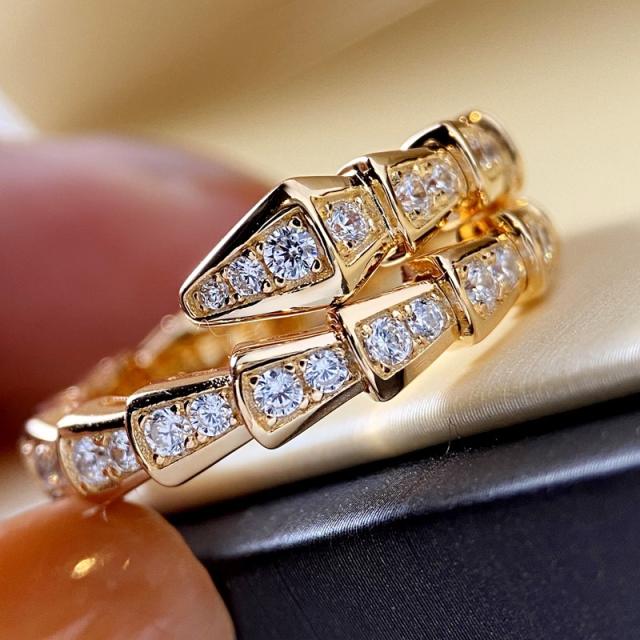 Snake shape diamond rings for women