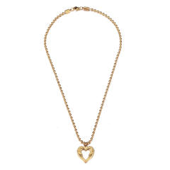 Occident fashion bead chain heart pendant stainless steel necklace