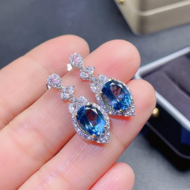 Luxury sapphire statement earrings