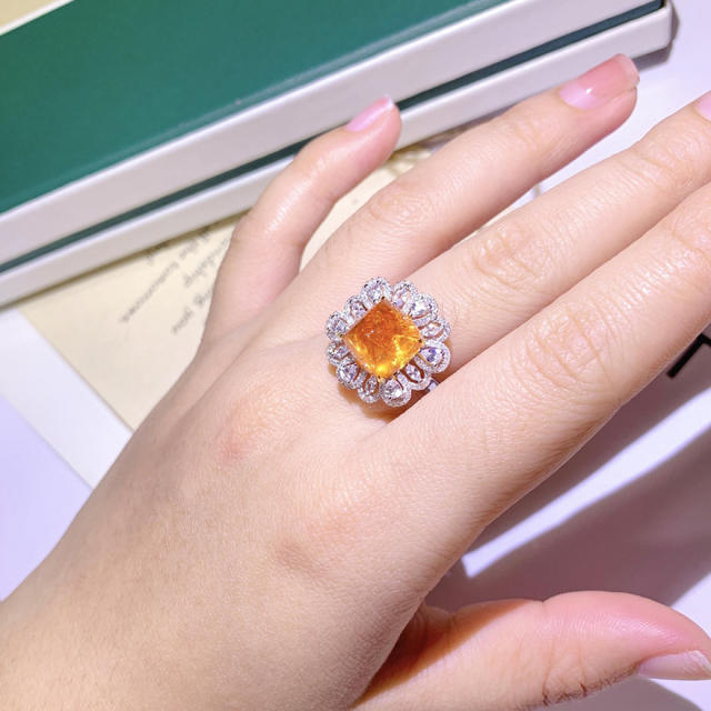 Luxury topaz statement diamond rings