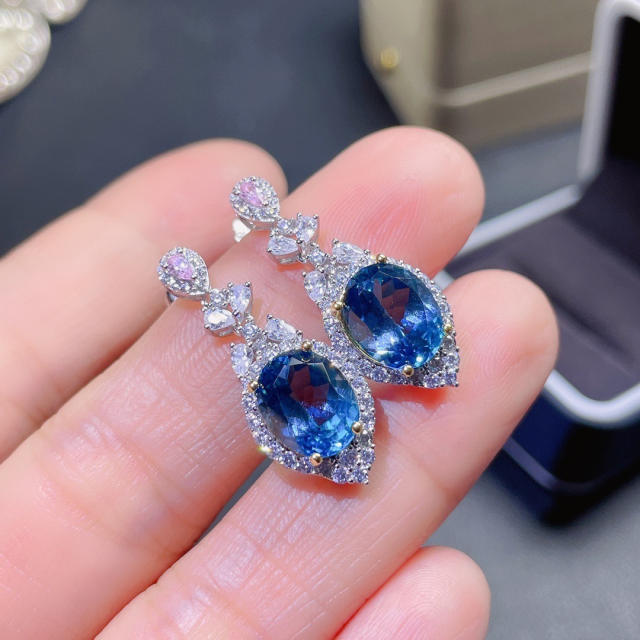Luxury sapphire statement earrings