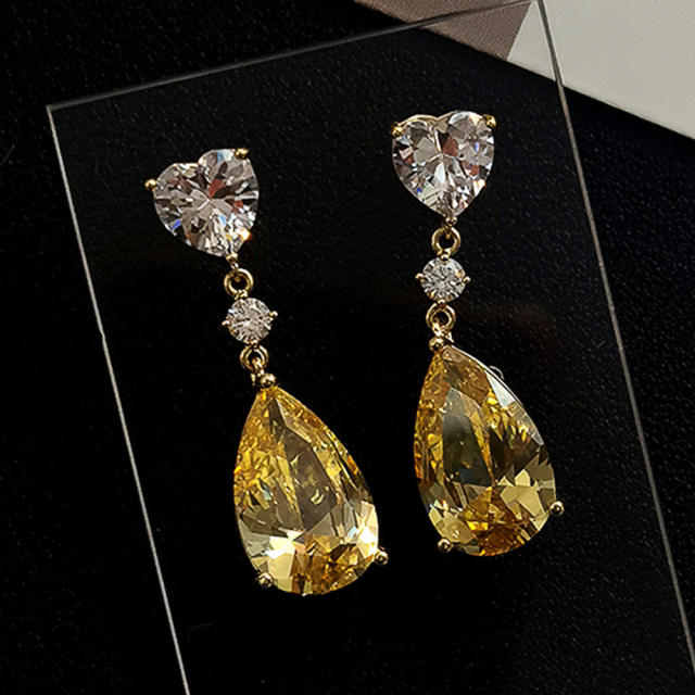 Luxury topaz drop earrings