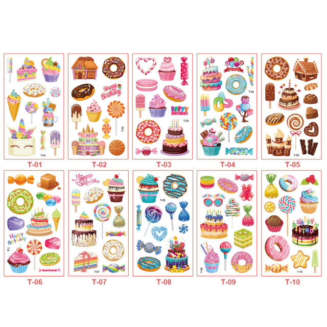 Sweet cake waterproof stickers for kids