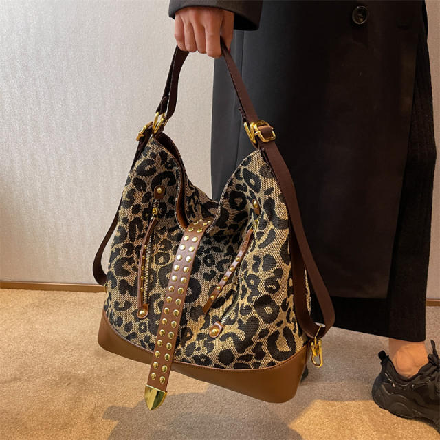 Autumn new design leopard pattern women tote bag