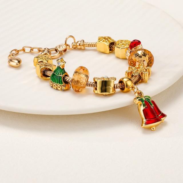 Cute bell charm christmas diy bracelet