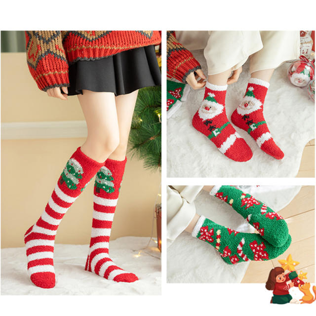 Christmas coral fleece warm socks