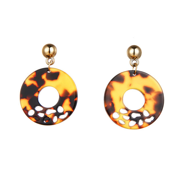 Creative vintage leopard grain acrylic geometric earrings
