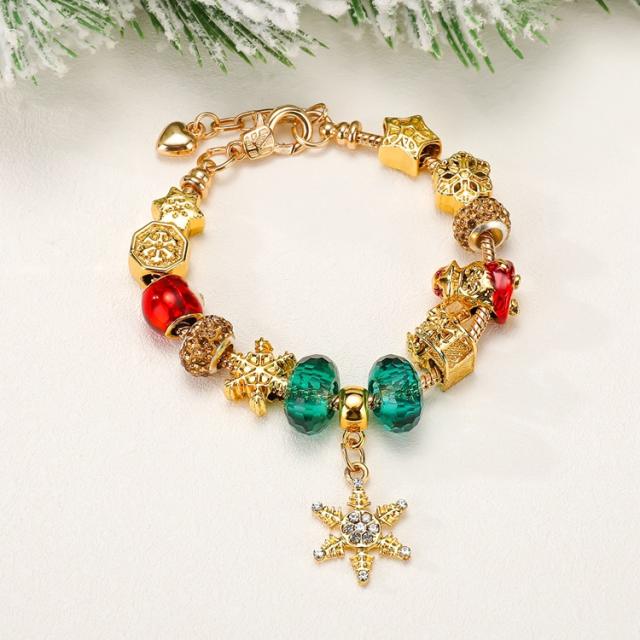 Color enamel christmas series diy bracelet