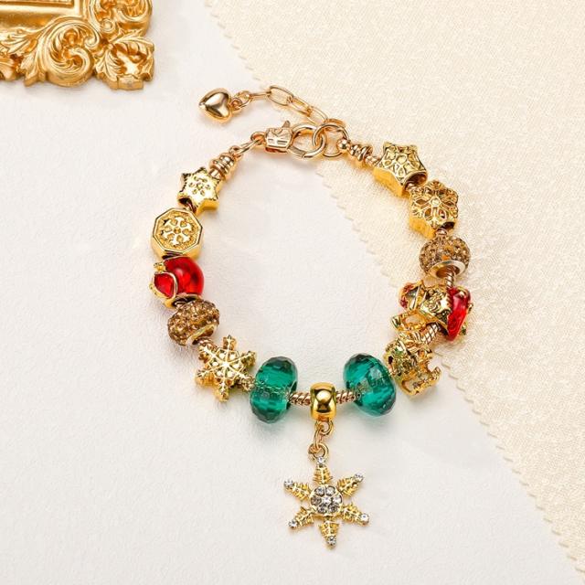 Color enamel christmas series diy bracelet