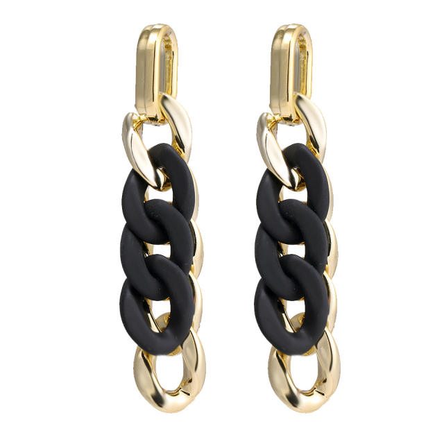 Geometric black color series acrylic earrings