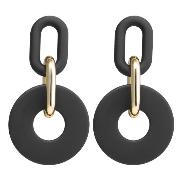 Geometric black color series acrylic earrings