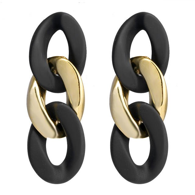 Geometric black color series acrylic earrings