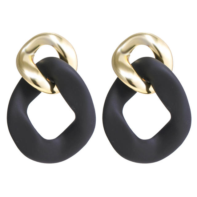 Geometric black color series acrylic earrings