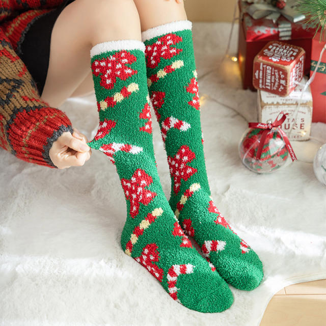 Christmas coral fleece warm socks