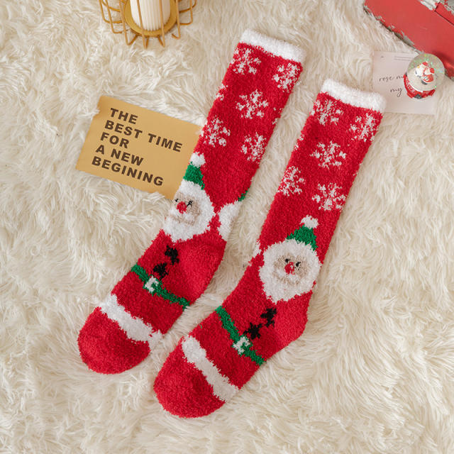 Christmas coral fleece warm socks