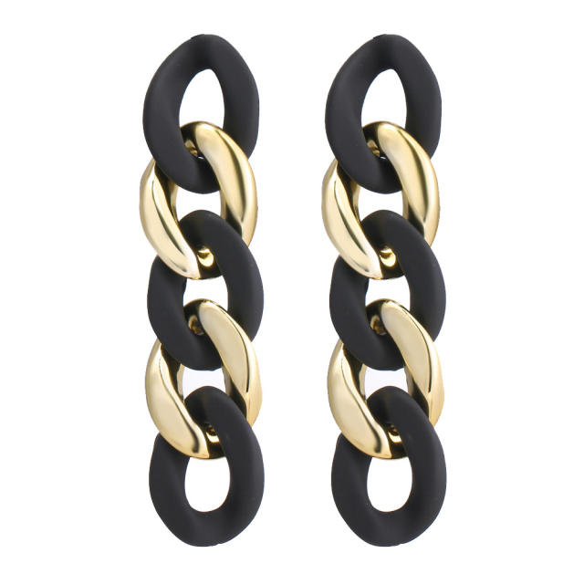 Geometric black color series acrylic earrings