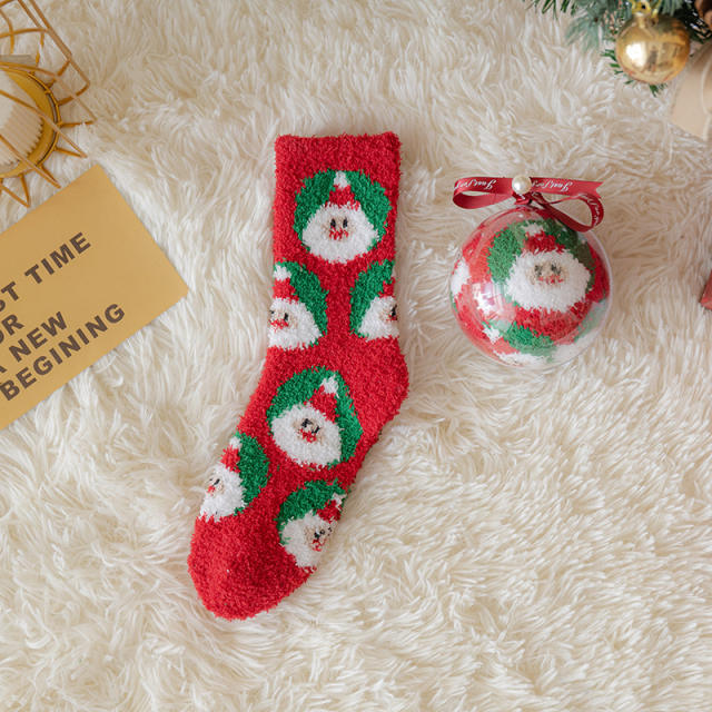 Christmas coral fleece warm socks