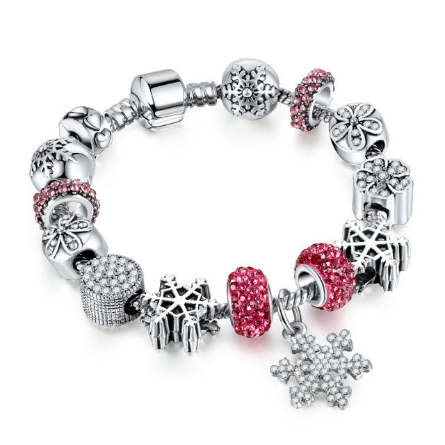 Christmas diamond snowflake charm diy bracelet