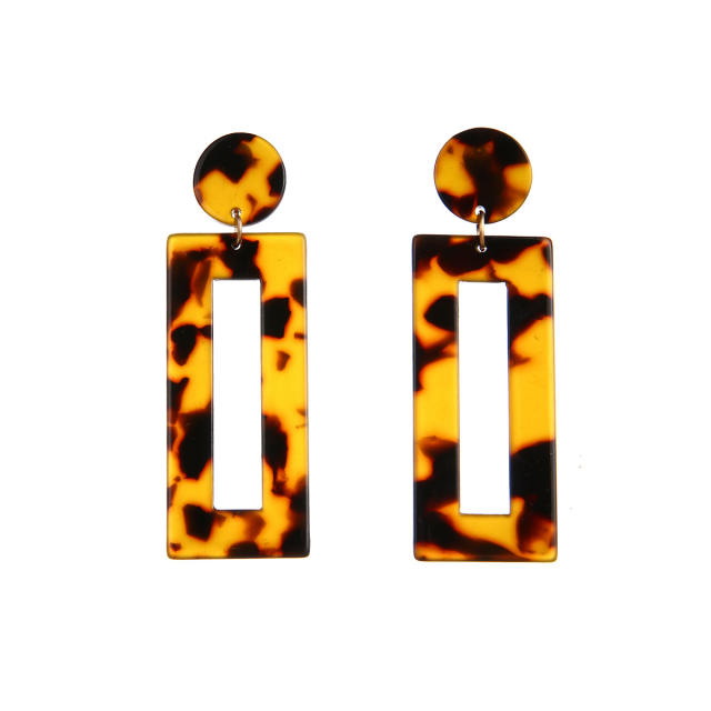 Creative vintage leopard grain acrylic geometric earrings