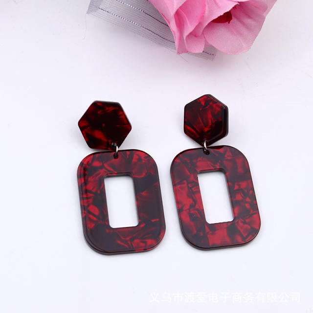 Winter design geometric shape acrylic earrings