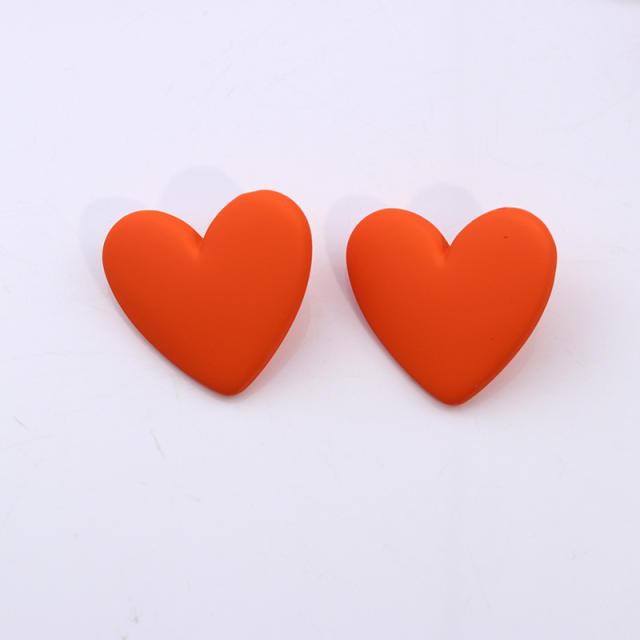 20 color acrylic heart studs earrings