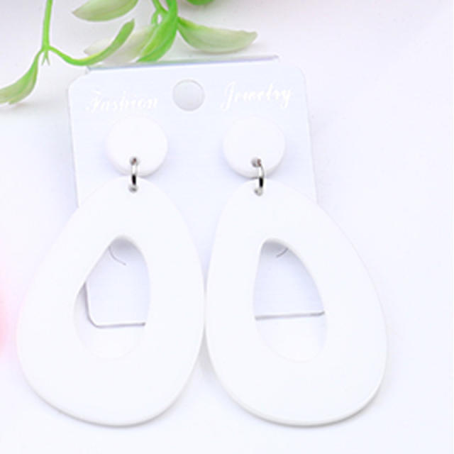 Concise geometric drop shape acrylic earrings