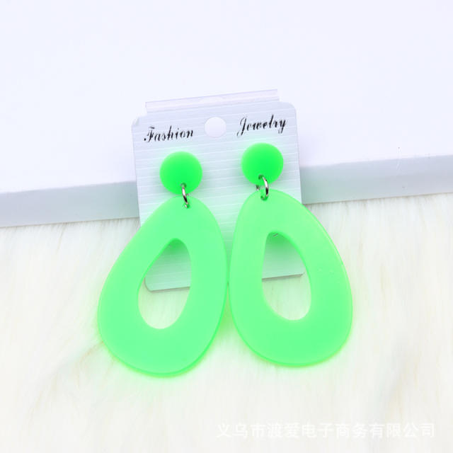 Concise geometric drop shape acrylic earrings