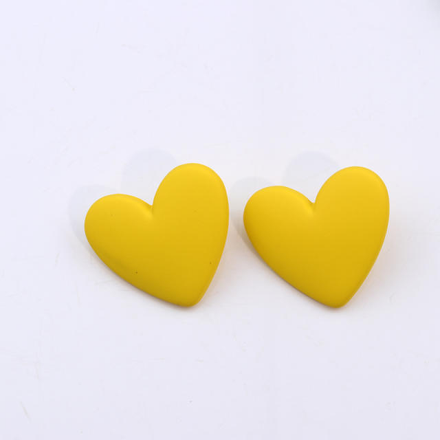 20 color acrylic heart studs earrings