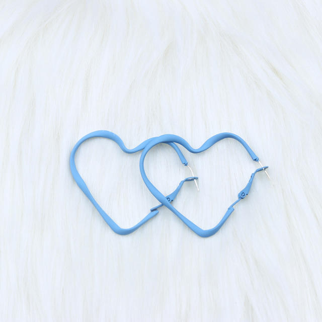 Popular geometric heart shape colorful earrings