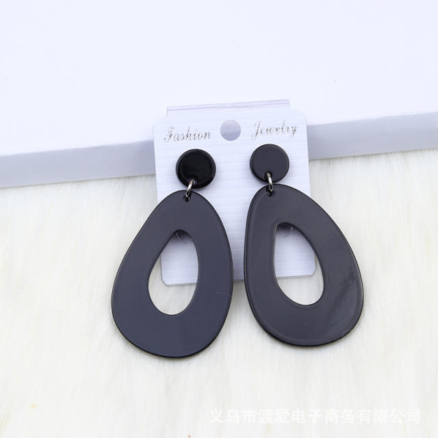 Concise geometric drop shape acrylic earrings
