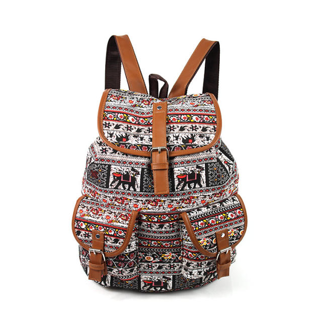 Vintage travel pattern boho backpack bags