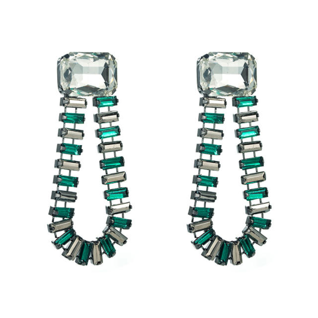 Vintage glass crystal colorful earrings