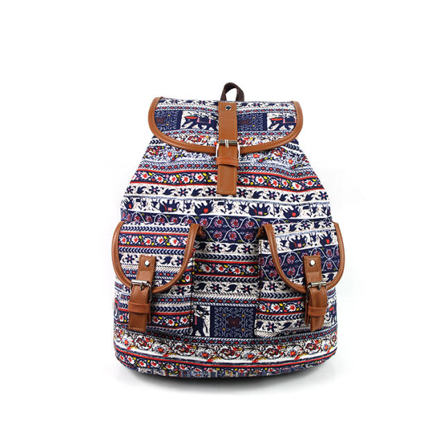Vintage travel pattern boho backpack bags