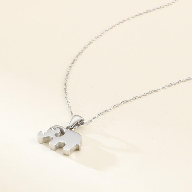 Cartoon elephant korean fashion stainless steel necklace set