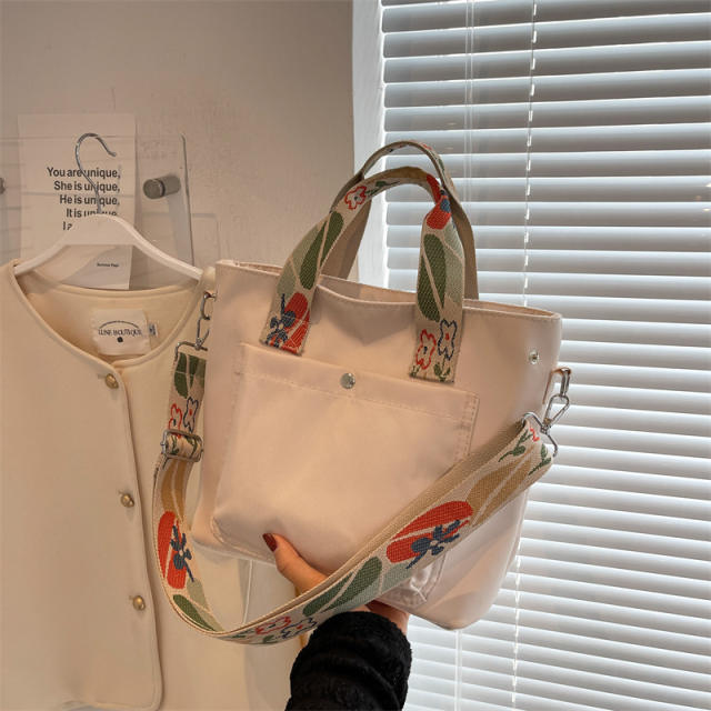 New design nylon material colorful handle bag