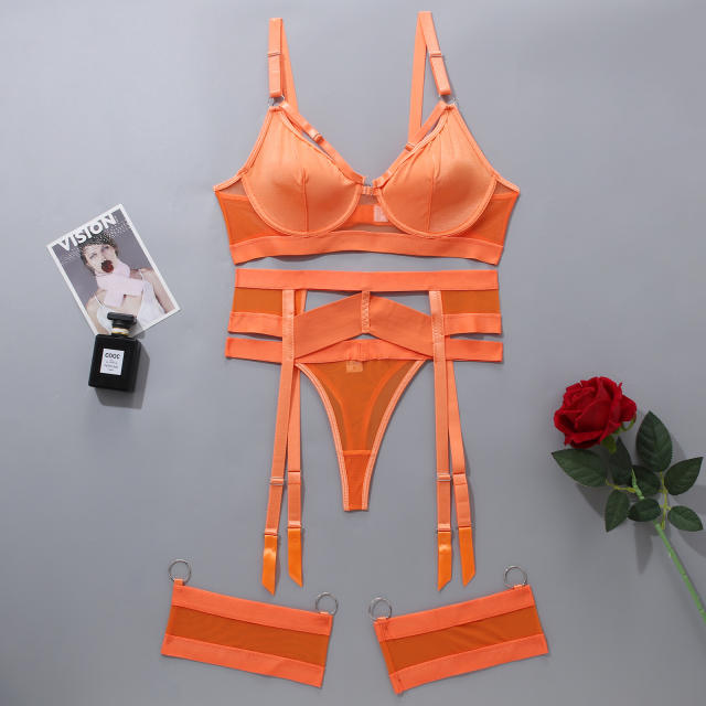 Sexy plain color women lingerie set