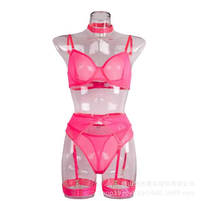 6pcs sexy plain color lingerie set
