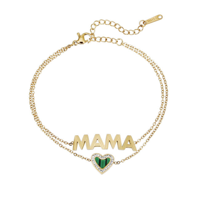 INS fashionable letter clover heart stainless steel bracelet