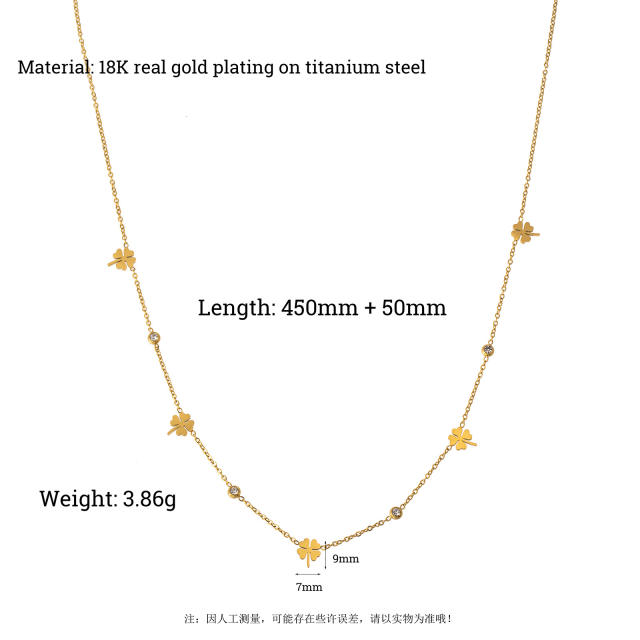 INS 18K dainty stainless steel necklace choker