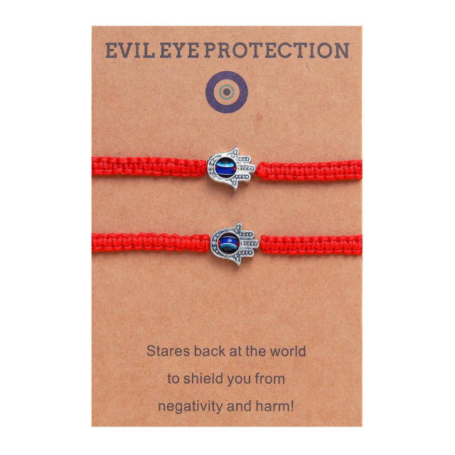 Evil eye hasma red string bracelet card bracelet