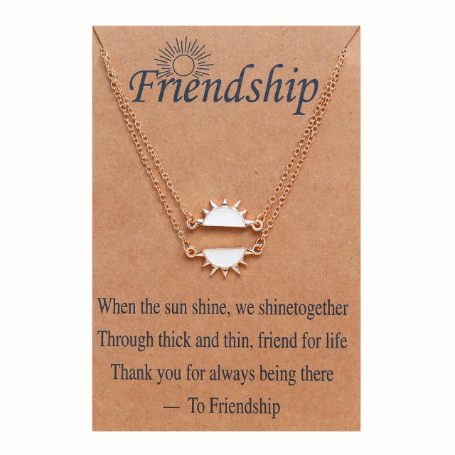 Best friends enamel sun card bracelet card necklace