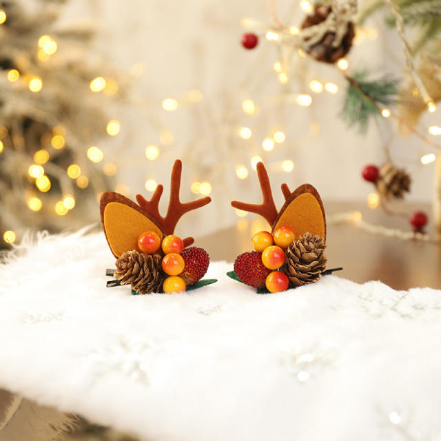 Christmas cute elk duckbill hair clips set