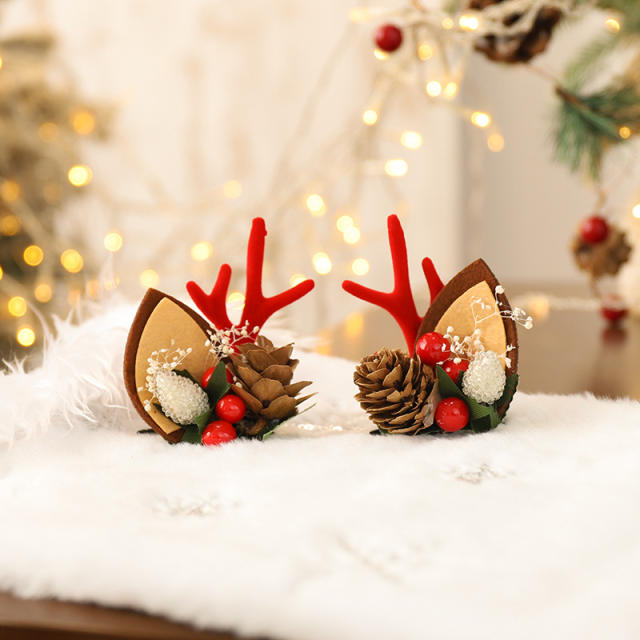 Christmas cute elk duckbill hair clips set